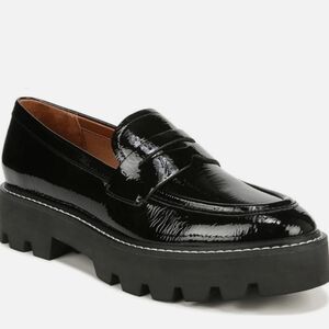 Franco Sarto Bailin Platform Loafer Patent Leather Chunky Lug Sole Size 9